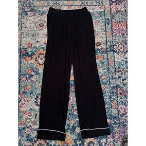 Cozy Earth Women's Black Bamboo Stretch-Knit Pajama Pant Pockets Size M